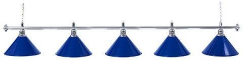 Светильник бильярдный для стола 11-12 футов «SILVER BLUE» (5 ПЛАФОНОВ)