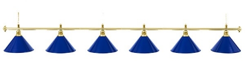 Светильник бильярдный для стола 12 футов «GOLDEN BLUE» (6 ПЛАФОНОВ)
