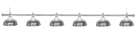 Светильник бильярдный для стола 12 футов «CROWN SILVER» (6 ПЛАФОНОВ)