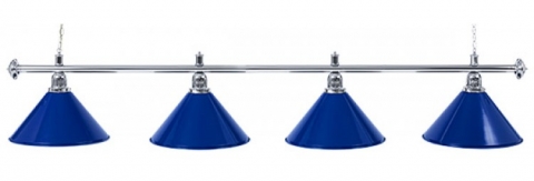 Светильник бильярдный для стола 10-11 футов "Silver Blue" 4 плафона