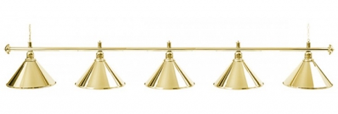 Светильник бильярдный для стола 11-12 футов «GOLDEN» (5 ПЛАФОНОВ)