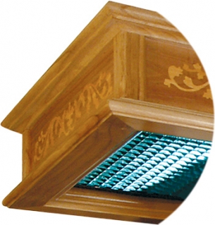 Светильник бильярдный для стола 8-9 футов "Компакт" 205 плоский в дубовом обрамлении с маркетри